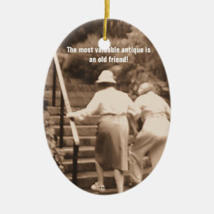 Ornement Ovale En Céramique Les amis labourent l'extrémité