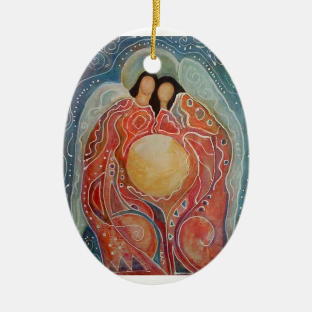 Ornement Ovale En Céramique Les gardiens (Devant)