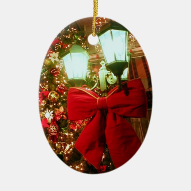 Ornement Ovale En Céramique L'ornement 'Lampe de rue de Noël' (Devant)