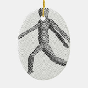 Ornement Ovale En Céramique Mannequin humain en bois