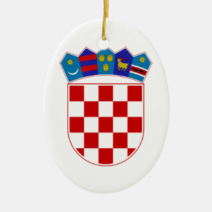 Ornement Ovale En Céramique Manteau de la Croatie des bras