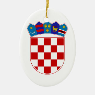 Ornement Ovale En Céramique Manteau de la Croatie des bras