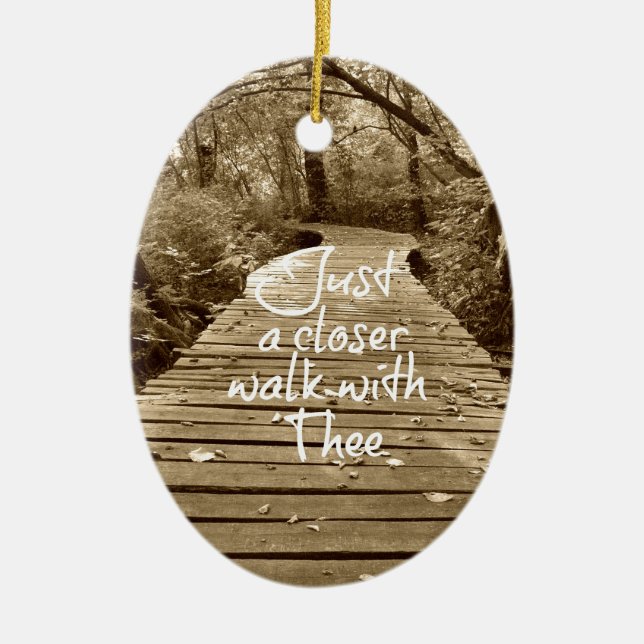 Ornement Ovale En Céramique Marche plus proche avec le Hymn (Devant)