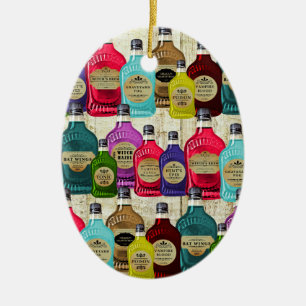 Ornement Ovale En Céramique Médecins de sorcière Potion magique Apothécaire Bo