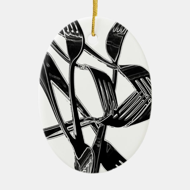 Ornement Ovale En Céramique Métallique (Devant)