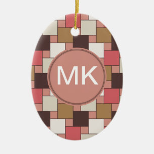 Ornement Ovale En Céramique Motif d'armure d'épice de citrouille