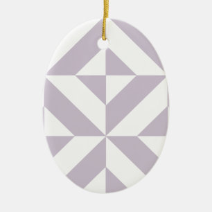 Ornement Ovale En Céramique Motif de cube de pale Cool géométrique