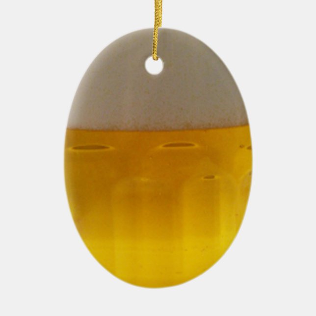 Ornement Ovale En Céramique Mug of Beer (Devant)