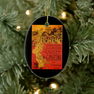 Ornement Ovale En Céramique Musique Art Nouveau vintage, Opéra de La Bohême, 1