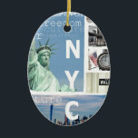 Ornement Ovale En Céramique New York City Nyc<br><div class="desc">New York City Nyc</div>