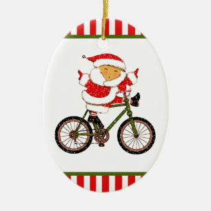 Ornement Ovale En Céramique Objet de collection de Noël pour cycliste