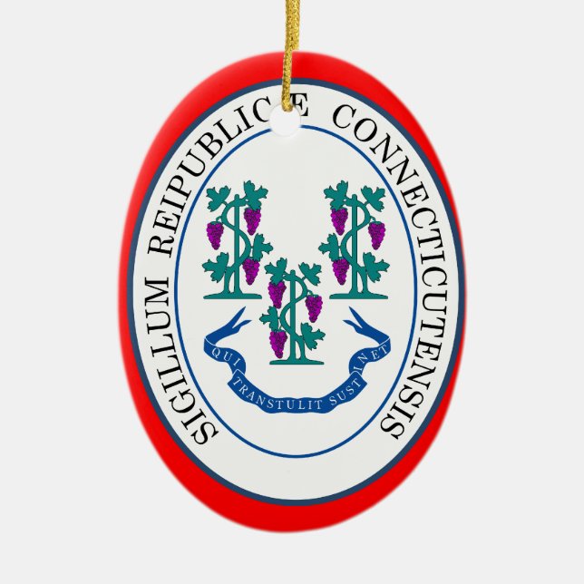 Ornement Ovale En Céramique Organisation de Noël du Connecticut* (Devant)