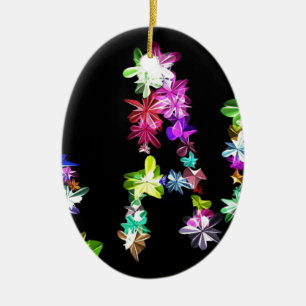 Ornement Ovale En Céramique "PAIX" dans l'art des fleurs Imprimer