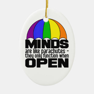 Ornement Ovale En Céramique Parachute arc-en-ciel