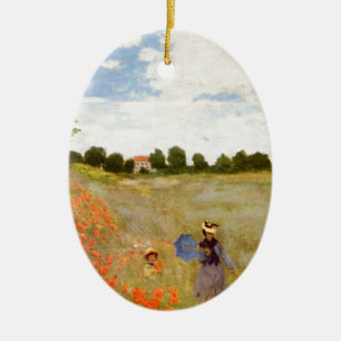 Ornement Ovale En Céramique Pavots sauvages de Claude Monet //