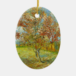 Ornement Ovale En Céramique Pink Peach Tree in Blossom by Vincent van Gogh