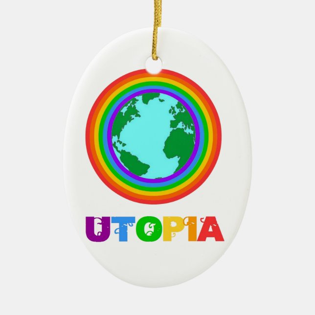 Ornement Ovale En Céramique Planète Utopia (Devant)
