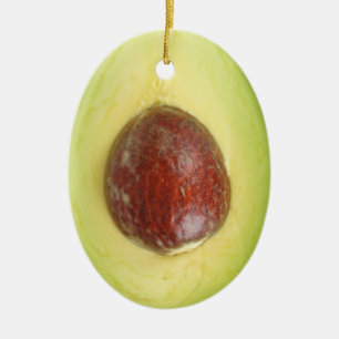 Ornement Ovale En Céramique Poche Avocado