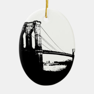 Ornement Ovale En Céramique Pont vintage Brooklyn