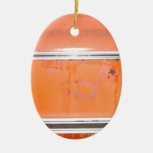 Ornement Ovale En Céramique Porte de camion Orange Chevy