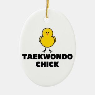 Ornement Ovale En Céramique Poussin du Taekwondo