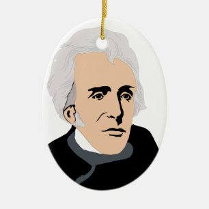 Ornement Ovale En Céramique Présidents américains : Andrew Jackson 1829 - 1837