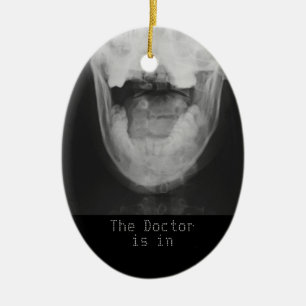 Ornement Ovale En Céramique Rayé X 3