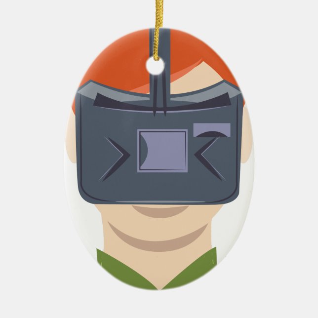 Ornement Ovale En Céramique Réalité virtuelle (Devant)