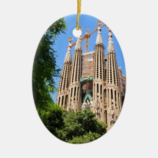 Ornement Ovale En Céramique Sagrada Familia à Barcelone, Espagne (Devant)