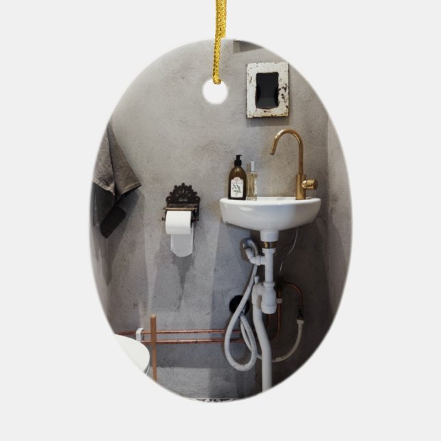 Ornement Ovale En Céramique Salle de bain funky (Devant)