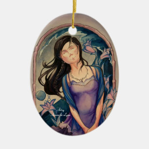 Ornement Ovale En Céramique Selena