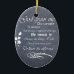 Ornement Ovale En Céramique Serenity Prière Chalkboard Cadeaux - vintage tenda<br><div class="desc">La merveilleuse Prière de Sérénité dit : Dieu me donne la sérénité d'accepter les choses que je ne peux pas changer, le courage de changer les choses que je peux et la sagesse de connaître la différence. Il est écrit dans des polices de style tableau noir et du texte sur...</div>