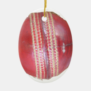 Ornement Ovale En Céramique Spin Master's Sphere : Une balle de cricket à gauc