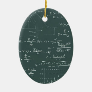 Ornement Ovale En Céramique Tableau noir de statistiques