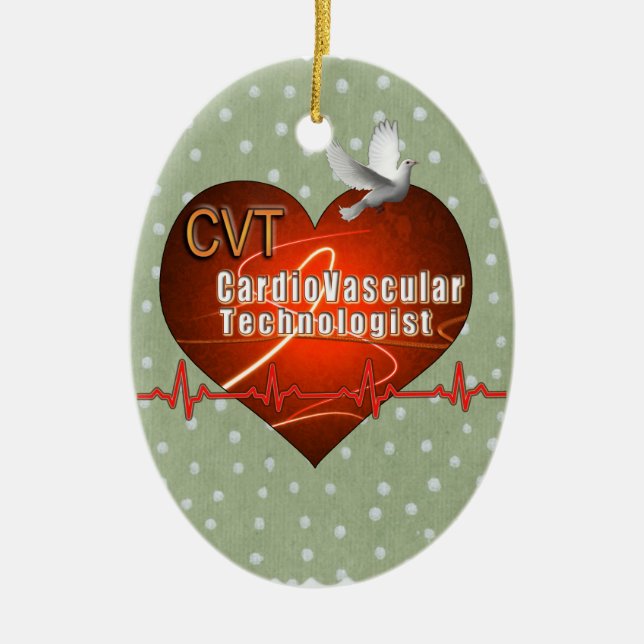 Ornement Ovale En Céramique Technologue cardio-vasculaire de LOGO de COEUR de (Devant)