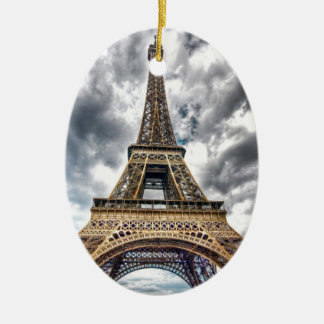 Ornement Ovale En Céramique Tour Eiffel