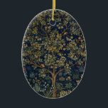 Ornement Ovale En Céramique Tree of Life<br><div class="desc">Arbre de vie de William Morris. L'"Arbre de Vie" est l'une des oeuvres les plus connues de William Morris. Vous pouvez facilement voir son attention aux détails dans cette merveilleuse tapisserie, dont le sens symbolique, selon l'histoire biblique d'Adam et Eve, est la vie éternelle ou l'immortalité. William Morris (24 mars...</div>