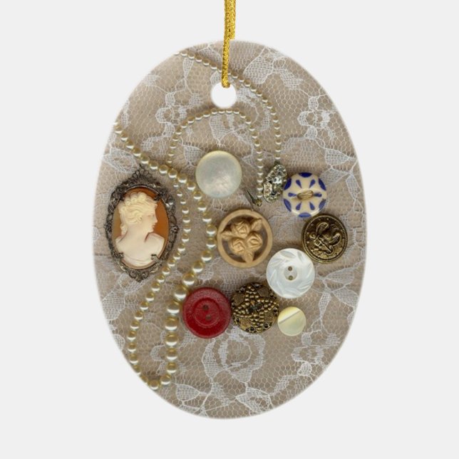 Ornement Ovale En Céramique Trésor vintage (Devant)