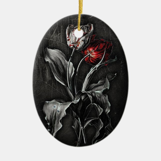 Ornement Ovale En Céramique Tulipes gothiques (Devant)