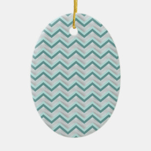 Ornement Ovale En Céramique Turquoise et perles ZigZag
