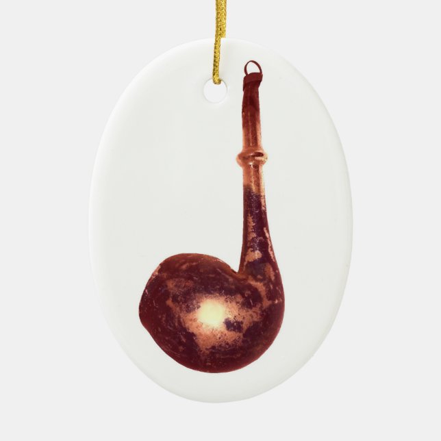 Ornement Ovale En Céramique Tuyau du père noël (Devant)