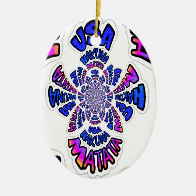 Ornement Ovale En Céramique U.S.A belle conception de devis extraordinaire (Devant)