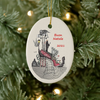 Ornement ovale en céramique - Venise Italie