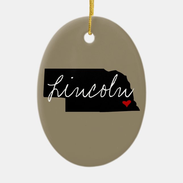 Ornement Ovale En Céramique Ville du Nébraska (Devant)