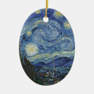 Ornement Ovale En Céramique Vincent van Gogh  La Nuit étoilée, juin 1889