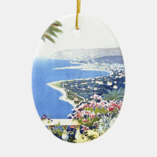 Ornement Ovale En Céramique Vintage San Remo Italie Europe Travel
