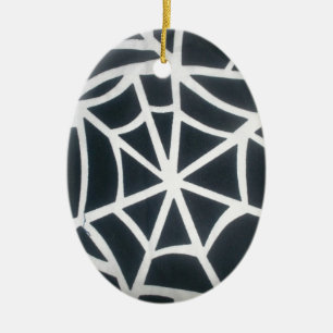 Ornement Ovale En Céramique Vitesse Web Gothique Gras Designer Noir et Blanc