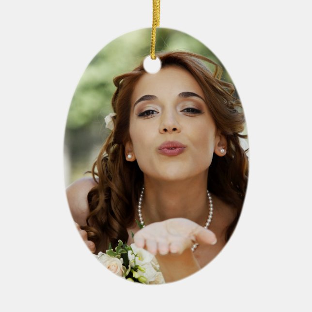 Ornement Ovale En Céramique Votre photo de création (Devant)