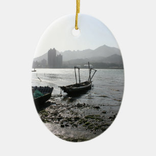 Ornement Ovale En Céramique Vue de Zhuwei vers Luzhou, Taïwan