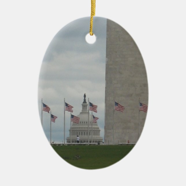 Ornement Ovale En Céramique Washington D.C. Collectible Ornament (Devant)